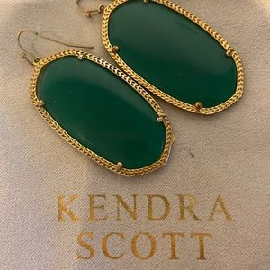 Kendra Scott Green Danielle Statement Earrings